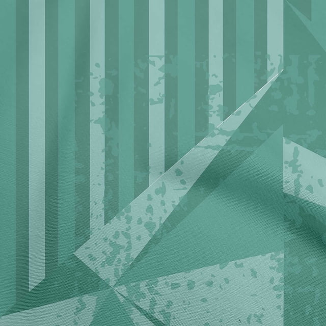 oneOone Viscose Chiffon Teal Green Fabric Geometric Diamond With Stripes Craft Projects Decor Fabric Printed By The Yard 42 Inch Wide
