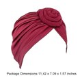 thumbnail image 5 of Lot de 1 Disque Concentrique Turban Africain Pré-Noué Léger Mode Couvre-Chefs pour Femmes Rouge Vin, 5 of 5
