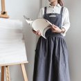thumbnail image 3 of Tablier Croisé pour Femmes, Couture Ménagère Japonaise, Robe Plissée en Coton Mélangé, 3 of 5