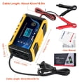 thumbnail image 3 of JUNWELL Intelligent Automatic Car Battery Charger 12/24V 6A Pulse Repair Starter AGM/GEL Yellow, 3 of 11