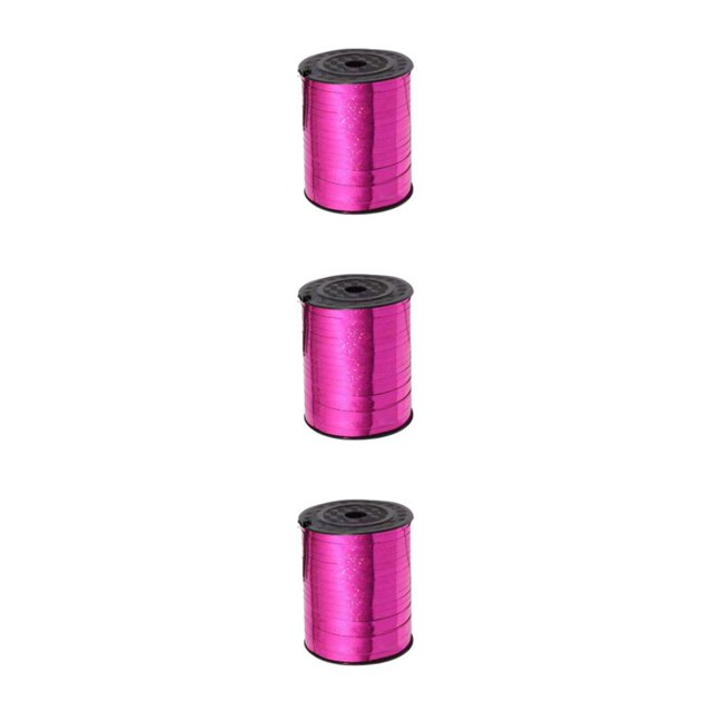 Youkk Plastic Ribbon Sparkling And multifunctional For Wedding And Party Decorations Sturdy Golden Curled Ribbon rose red 3Set