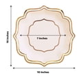 thumbnail image 2 of CUITING 25 Pack White Pink Paper Dessert Plates in Damask Floral Pattern  8” Round Disposable Salad Appetizer Plates with Scalloped Rims - 300 GSM, 2 of 11