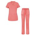 thumbnail image 2 of Adar Pro Everyday Expert Scrub Set For Women - Curved V-Neck Scrub Top & Tapered Drawstring Scrub Pants, 2 of 8