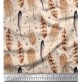 thumbnail image 1 of Soimoi White polyester Crepe Fabric Eagle Feather Print Fabric by Yard 52 Inch Wide, 1 of 3