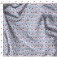 thumbnail image 4 of Soimoi Blue Poly Georgette Fabric Cedar Tree & Fox Animal Print Fabric by Yard 52 Inch Wide, 4 of 5
