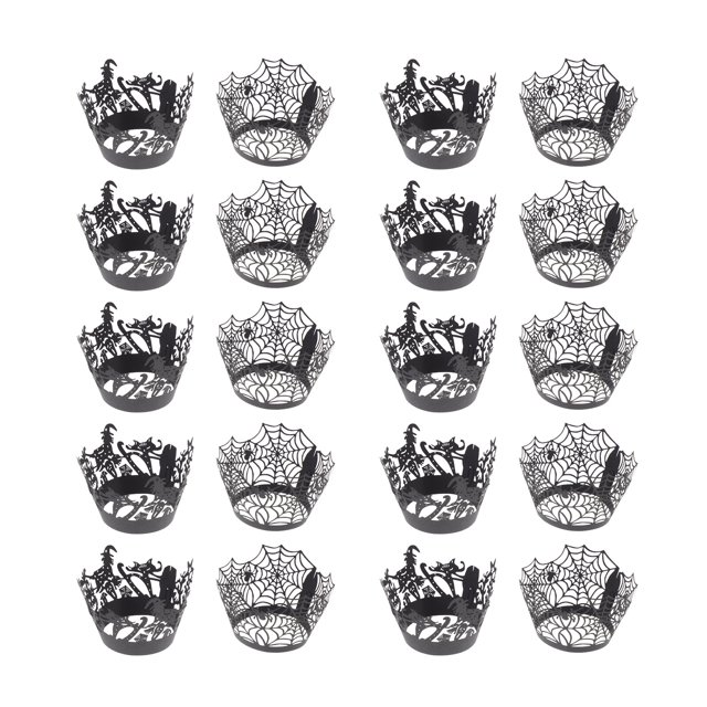 Miangastore 50Pcs Unique Cupcake Wrappers Pretty Cupcake Liners Cupcake Decor for Halloween