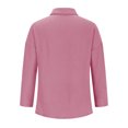 thumbnail image 4 of Timegard Plus Size Tops for Women Button down Shirts Long Sleeve Lapel V Neck Blouse Lightweight Tops, 4 of 6