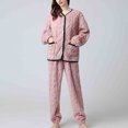thumbnail image 1 of Couples Women Button Warm Winter Flannel Pajamas Set Long Sleeve Long Pant, 1 of 6