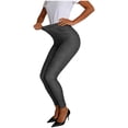 thumbnail image 2 of Women's Stretch Jeggings with Front Pockets Mid Rise Skinny High Waisted Tummy Control Faux Jeans Pants Plus Size Dark Gray Pant,Size S-3XL, 2 of 10