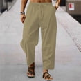 thumbnail image 2 of SHIXIAOO Pantalon en Lin pour Homme à Poches, Ample, Taille Basse, à Cordon, Pantalon Décontracté, Jogging, 2 of 7