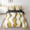 thumbnail image 2 of Erosebridal Modern Abstract Bed in a Bag Full size, Stripes Wave Bed Set, Chic Geometric Reversible Comforter Sets, Breathable Room Decoration, 7pcs, 2 of 6