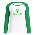 thumbnail image 4 of CEHVOM Women's Spring Patchwork St. Patrick's Day Printed Long Sleeves Round Neck Casual Tee Tops, 4 of 4