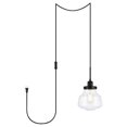 thumbnail image 1 of Living District LDPG6252BK Lyle 1 Light Black & Clear Seeded Glass Plug-In Pendant, 1 of 3