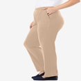 thumbnail image 4 of CHOK Plus Size 7-Day Knit Straight Leg Pant Stretch Elastic Waist Petite & Tall - 3X  Navy, 4 of 6