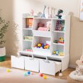 thumbnail image 2 of Gymax 47'' Children Bookcase Toy Storage Organizer w/3 Movable Drawers & 8 Cubbies, 2 of 10