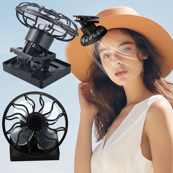 LSLJS 2 Pcs Pince Ventilateur à Cellule Solaire Panneau d'Énergie Solaire Refroidisseur d'Été Convenant à Toutes Sortes de Chapeaux avec Rebords Ou Pince n'Importe Où Portable pour Voyager Pêche Escalade, Accessoires pour la Maison