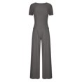 thumbnail image 4 of Ensembles de Printemps pour Femmes 2024 Ensemble Jupe 2 Pcs pour Femmes Ensemble de Vêtements Femme Col Rond Manches Courtes Hauts Pantalons Ensembles Pantalons Style Pantalon S_6 Survêtements pour Femmes Gris Foncé m, 4 of 5