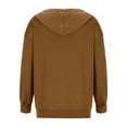 thumbnail image 5 of TIMIFIS Chandail à Capuchon à Manches Longues pour Femmes, Veste de Survêtement Zippée avec Poches - Brun - 2 - Sfall s, 5 of 5