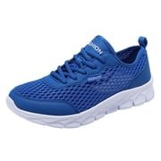 Wide Sneakers for Men Men Summer Lightweight Breathable Mesh Shoes Running Shoes Mesh Shoes Lace Up Large Size Casual Sneakers Male Shoes(Blue,11.5)