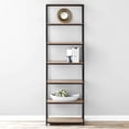 thumbnail image 1 of Mainstays 6-Shelf Metal Frame Bookcase, Rustic Brown, 1 of 6