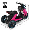 thumbnail image 2 of Gymax Moto pour Enfants à Chevaucher 6 V à Batterie, Tricycle Motorisé avec Musique et Klaxon, Rose, 2 of 10
