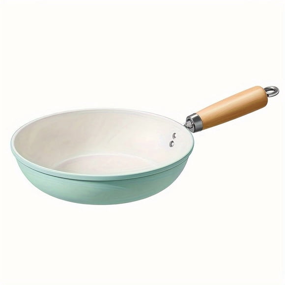 Bamboohart 1pc Ceramic Non-stick Frying Pan Cast Iron Handle Hand Wash Only Universal Flat-bottomed Ceramic Stir-fry Pan for Induction Stove Gas Stove