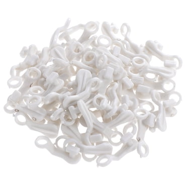 100 Pcs Patins de Tringle en Forme de S en Plastique pour Rail de Rideau, Glisseurs de Rail, Crochet pour Fenêtre, Porte, Rideaux de Douche