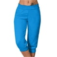 thumbnail image 1 of Timegard Womens Sweatpants Capri Pants Cinch Bottom Solid Color Cropped Joggers Workout Pants with Pockets, 1 of 6
