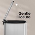 thumbnail image 5 of LEDREM Kitchen Trash Can with Inner Bucket, 5.2-Gallon Soft-Close Lid Bin, Compact & Non-Slip Base, Stainless Steel,Metallic Silver, 5 of 5