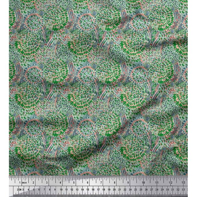 Soimoi Rayon Fabric Brush Stroke Abstract Printed Craft Fabric by The Yard 56 Inch Wide