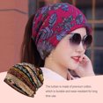 thumbnail image 4 of Maytalsory Bonnet Ethnique Style Hijab Floral Imprimé Coloré Turban Réglable Oreille Protection Accessoires de Style Bonnet Café Floral 1Set, 4 of 6