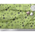 thumbnail image 3 of Soimoi Green Velvet Fabric Star & Snowflakes Text Print Fabric by the Yard 58 Inch Wide, 3 of 5