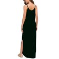 thumbnail image 4 of Robes pour Femmes Été 2023 Mode Femmes Décontracté Col en V Robes Unies Été Robe Sans Manches à Enfiler Robes de Soirée pour Femmes Élégantes Chic en Liquidation, 4 of 6