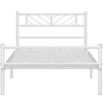thumbnail image 3 of Fullfurnique Minimalist Metal Platform Bed with Arrow Design Headboard for Adults, Twin, White, 3 of 7