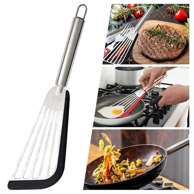 Jusqu'à 50 % de Rabais! TopLLC Spatule Antiadhésive Spatule en Acier Inoxydable Spatule à Poisson avec Silicone Spatule Ajourée de Cuisine Spatule Spatule en Liquidation