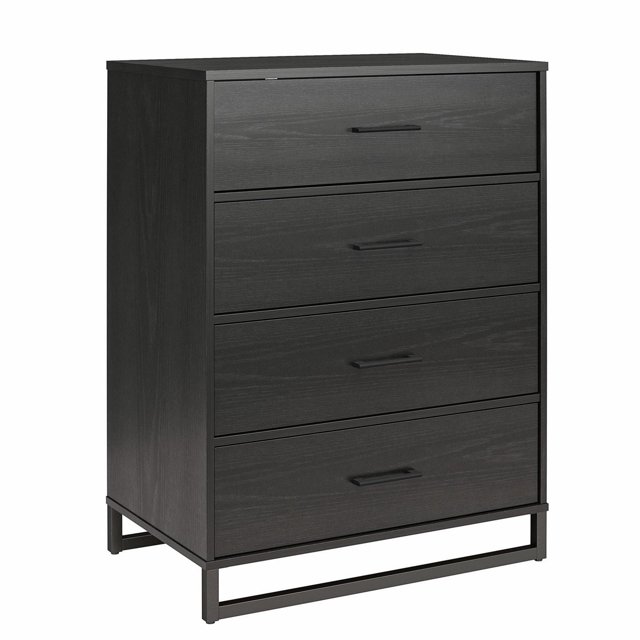 Ameriwood Home Monterey 4 Drawer Dresser, Black Oak