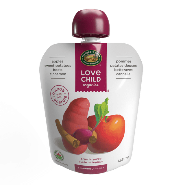 Love Child Organics Superblends Apples, Sweet Potatoes, Beets + Cinnamon Puree 128ml Pouch