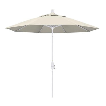 California Umbrella GSCU908170-F22 9 ft. Aluminum Market Umbrella Collar Tilt - Matted White - Olefin - Antique Beige