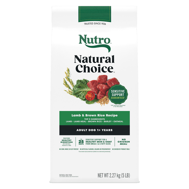 Nutro Natural Choice Nourriture Sèche pour Chien Adulte Recette à l'Agneau & au Riz Brun 2.27kg