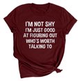 thumbnail image 2 of RXIRUCGD Hauts d'Été pour Femmes Mode d'Été Ample Col Rond Imprimé Lettre Manches Courtes T-Shirt Rouge Chemises pour Femmes, 2 of 6