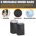 thumbnail image 3 of SpaceAid Recycling Bin for Kitchen 26 Gallon, 100L Recycle Bin with Lid and 2 Reusable Inner Bags, for Bottle Can Glass Plastic Stickers, Blue, 3 of 6
