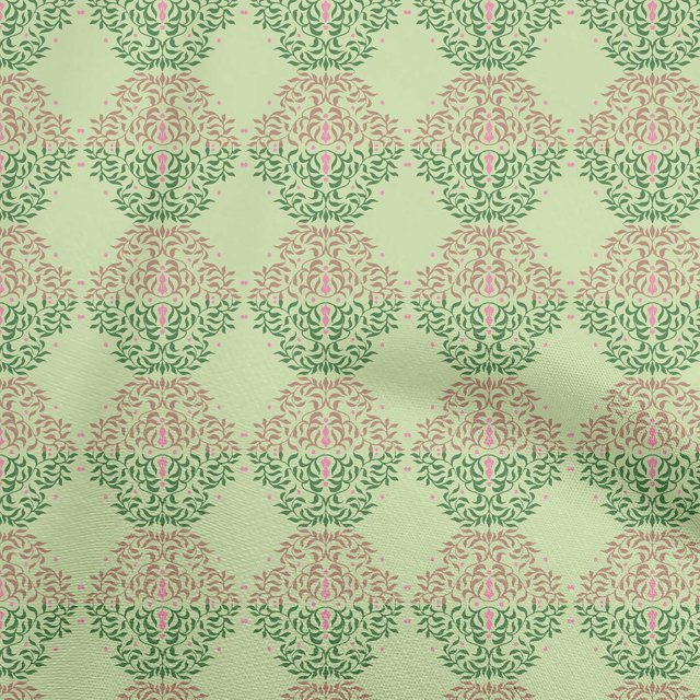 oneOone Cotton Cambric Lime Green Fabric Asian Traditional Block Sewing Craft Projects Fabric Prints By Yard 56 Inch Wide