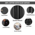 thumbnail image 3 of Vargottam Cotton Slub Medium Gray Curtains 46 Inch Window Curtain 2-Panel Rod Pocket Living Room Drapes Curtain Set, 3 of 9