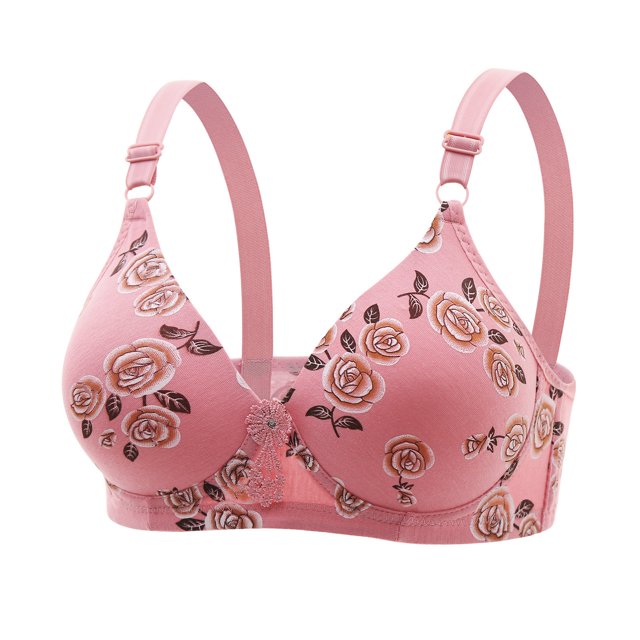 Comfy Bra Women Convertible Bra Feature V-Neck Bralette Bra Style W-240 Pinks-a S