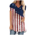 thumbnail image 1 of Birdeem Femmes Mode Décontractée Chemises Imprimées Manches Courtes T-Shirt Ample Hauts Tunique Blouse, 1 of 6