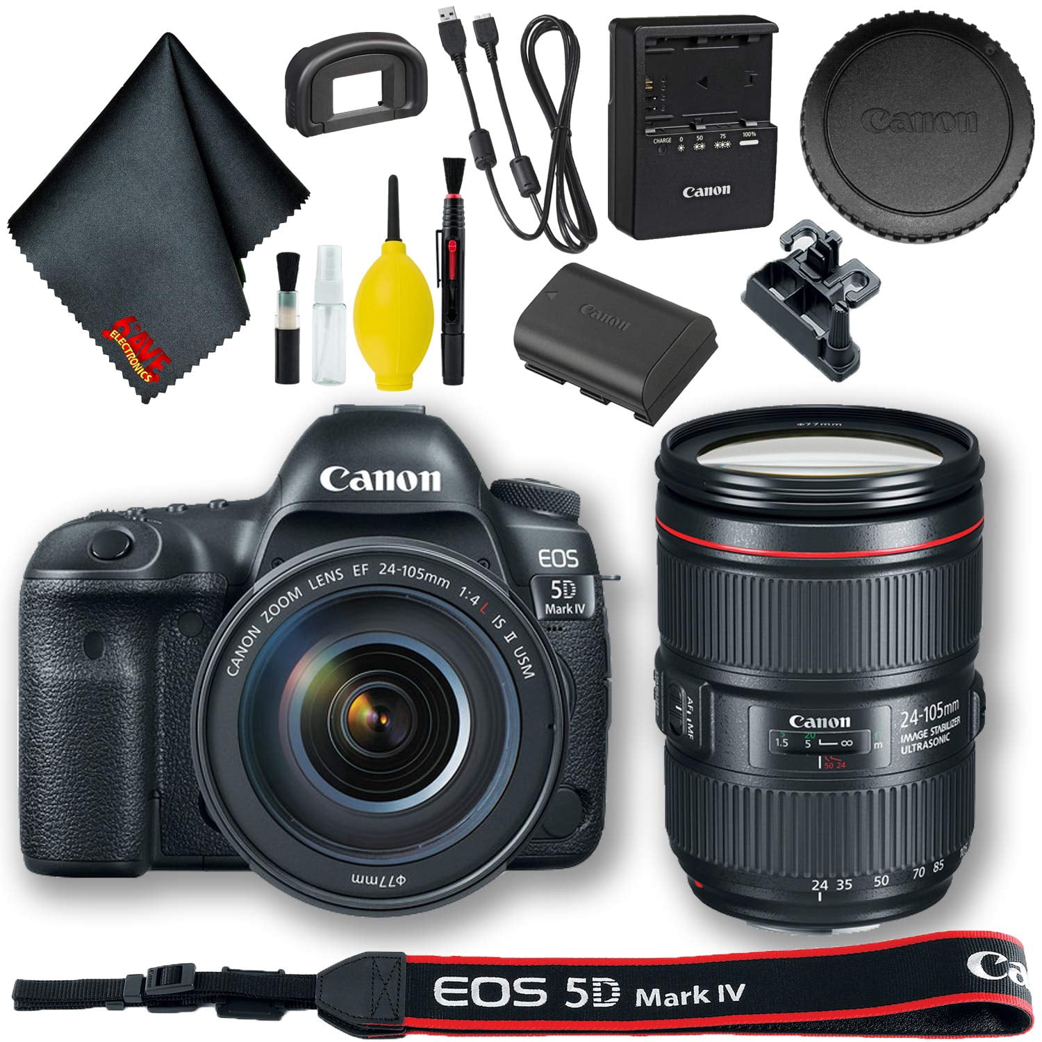 Canon EOS 5D Mark IV DSLR Camera with 24-105mm F/4L II Lens (Intl