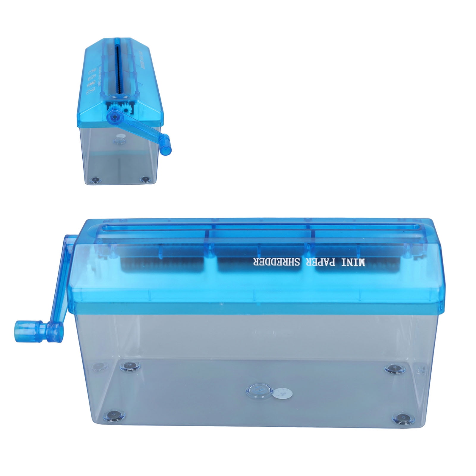 Manual Shredder, 22.9cm Entry Width Wide Application Mini Hand Shredder 1.5L Transparent Plastic Window Box Multifunctional  for Schools