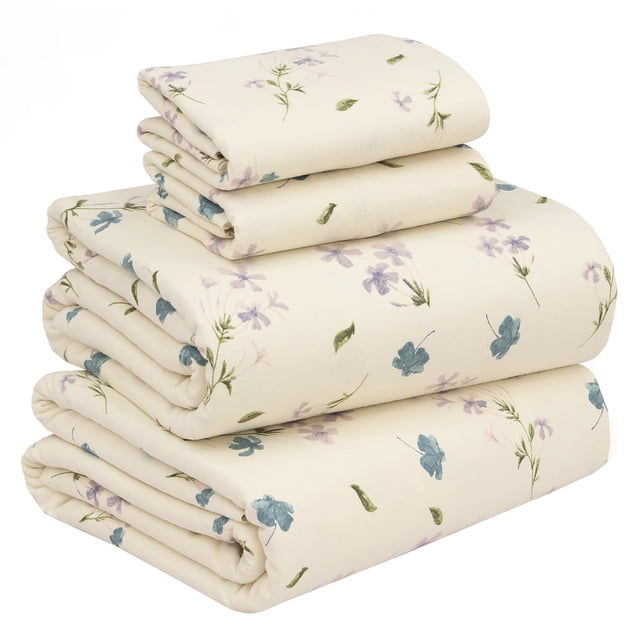 RUVANTI Flannel Sheets King Size - 100% Cotton Brushed Flannel Bed ...