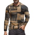 thumbnail image 1 of LUOGENLI T-shirts pour Homme pour Hommes Homme Automne et Hiver Mode Imprimé Col Rond Manches Longues T-Shirt Rétro Imprimé Intégral Hauts 4TG T-shirts pour Hommes T-shirts Graphiques T-shirts Fête de la Saint-Patrick Brun m, 1 of 5