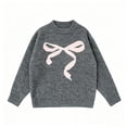 thumbnail image 1 of Nœuds pour Filles, Mignon Nœud en Tricot Épais à Col Rond, Chandail pour Filles, 1 of 6